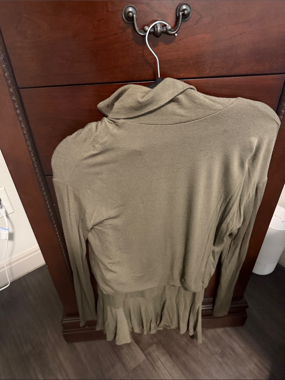 Olive Green Lightweight Long Sleeve short dress